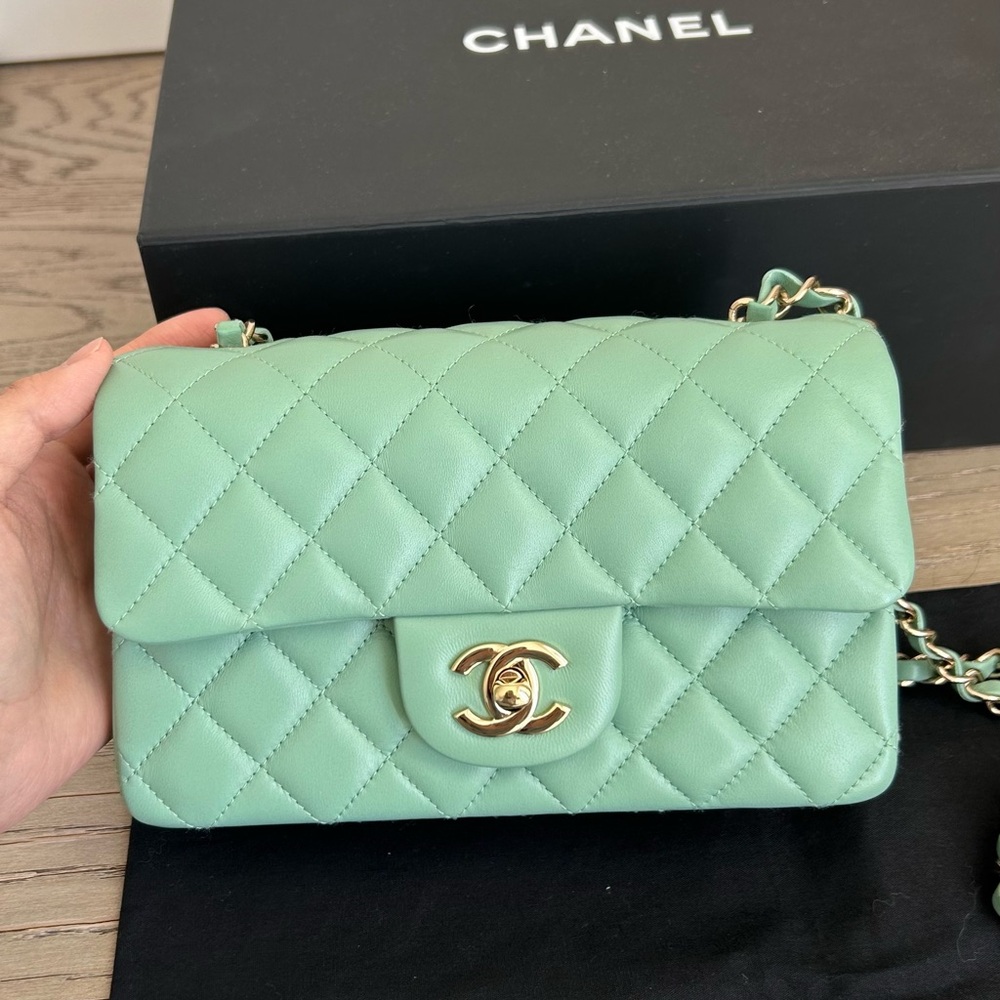 Chanel Light Green Rectangular Mini Bag - Picture 2 of 5